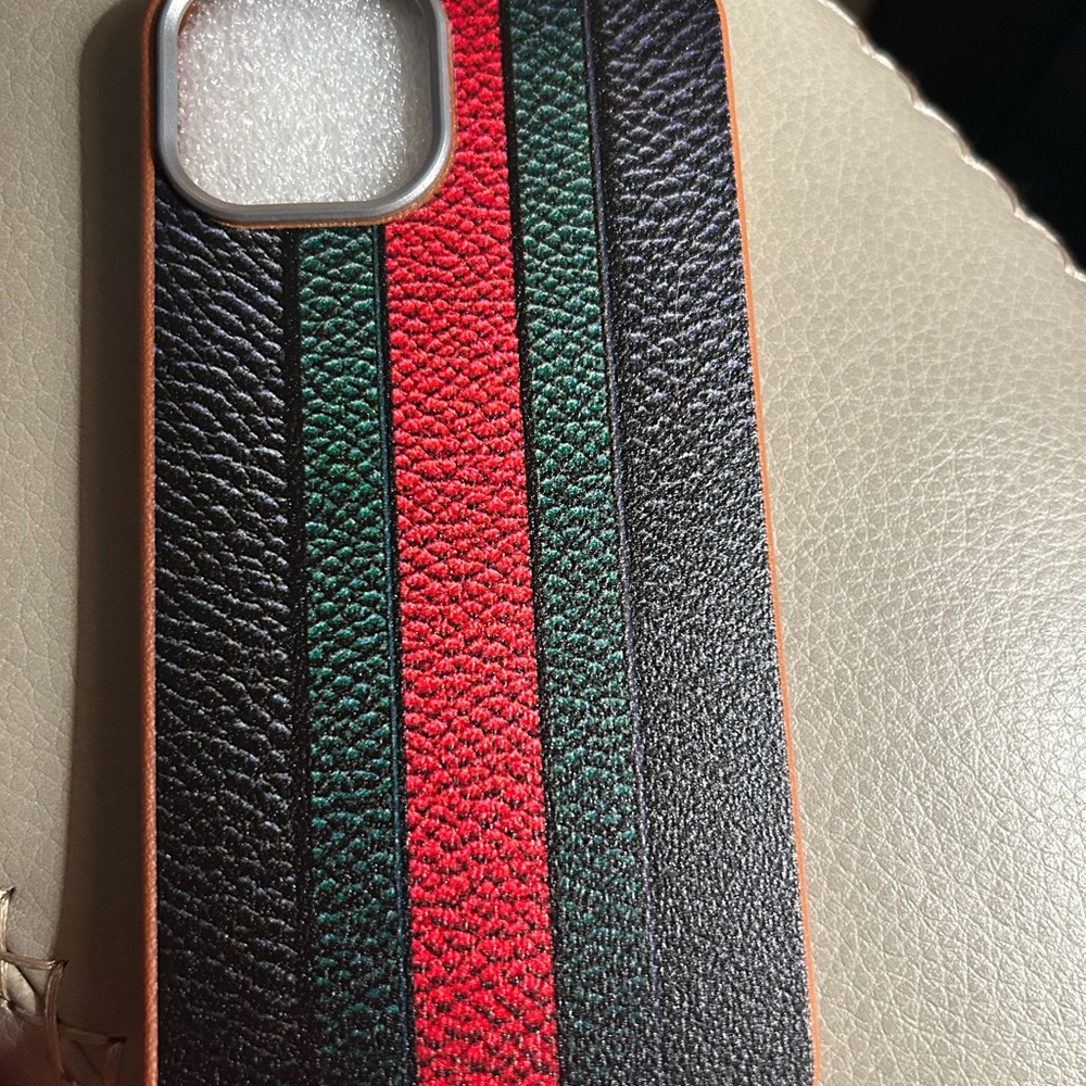 Stylish Black and Red Striped Phone Case